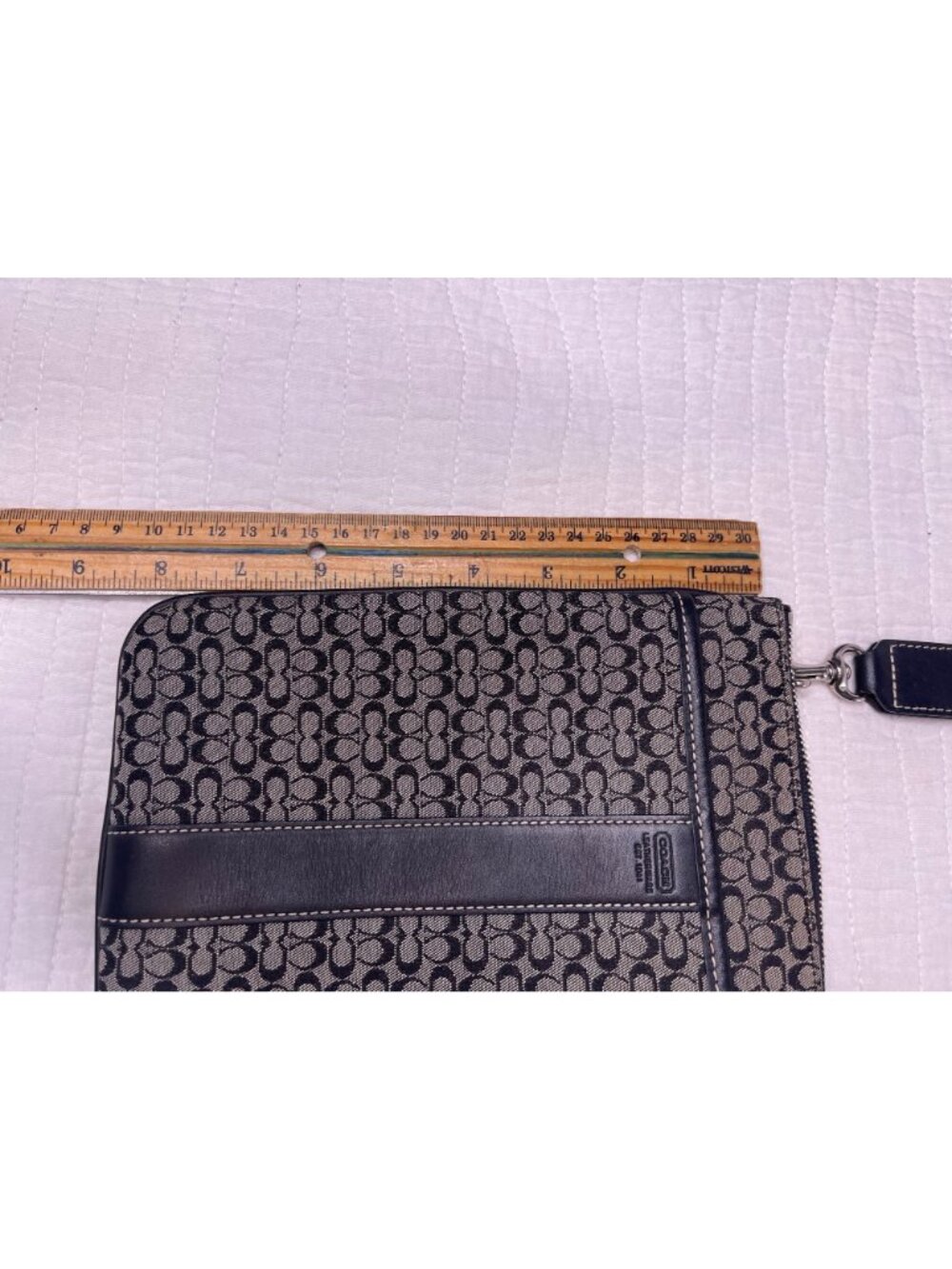 Coach Swingback Crossbody Bag Black Signature Print Leather Lightweight Travel - Picture 11 of 13